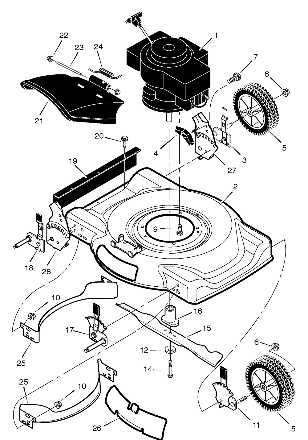 Motor Housing Assembly Diagram and Parts List for 224110X194B 2005 Briggs and Stratton Lawn Mower